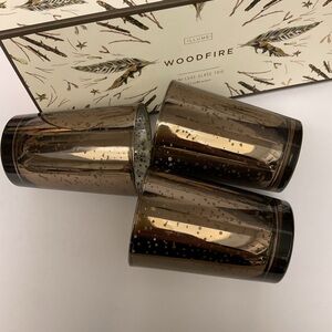 ILLUME MINI LUXE GLASS TRIO WOODFIRE SOY CANDLES NWT